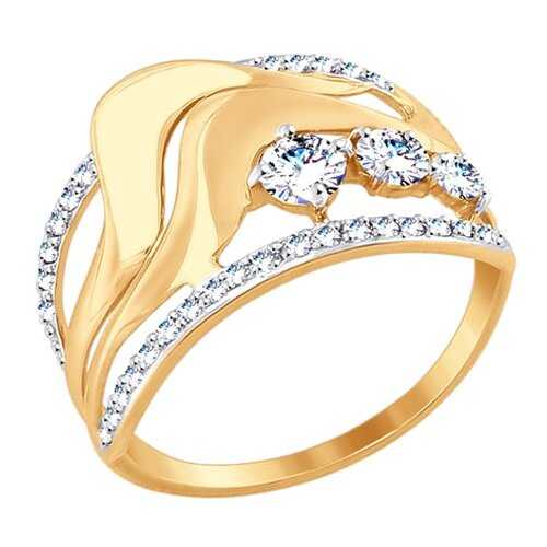 Кольцо женское SOKOLOV из золота с фианитами 017505 р.17 в Залог успеха