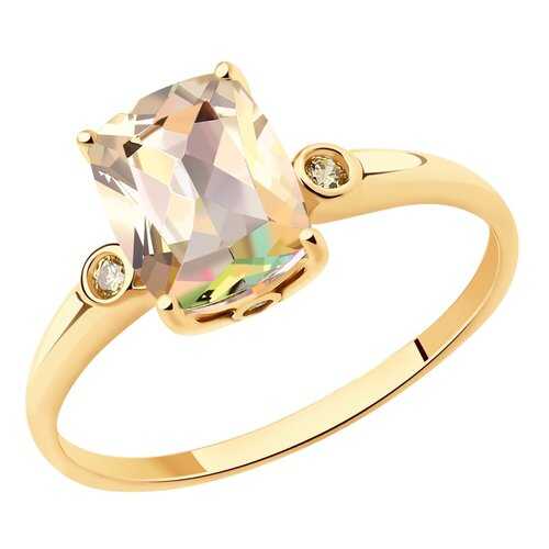 Кольцо женское SOKOLOV из золота с топазами Swarovski 714908 р.18 в Залог успеха