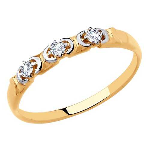 Кольцо женское SOKOLOV из золота со Swarovski Zirconia 81010430 р.16 в Залог успеха