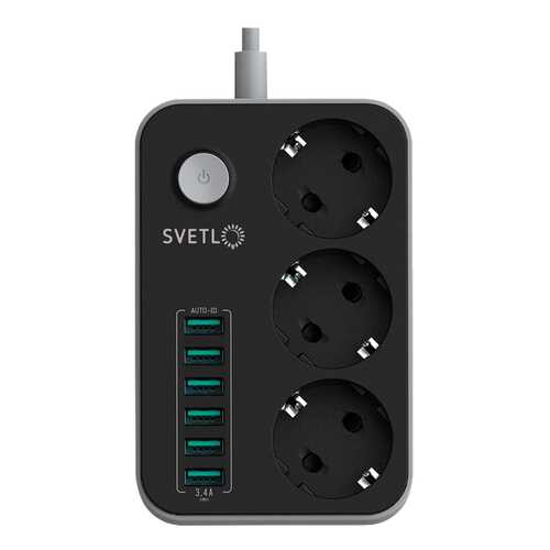 Сетевой фильтр Svetl CL-3631B, 3 розетки, 1,6 м, Black в Залог успеха