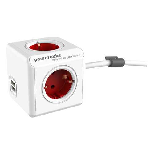 Удлинитель Allocacoc 1402RD/DEEUPC, 4 розетки, 1,5 м, White/Red в Залог успеха