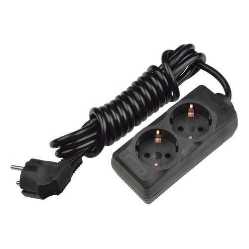 Удлинитель Uniel S-CD2-3, 2 розетки, 3 м, Black в Залог успеха