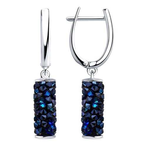 Серьги SOKOLOV из серебра с синими кристаллами Swarovski 94023183 в Залог успеха