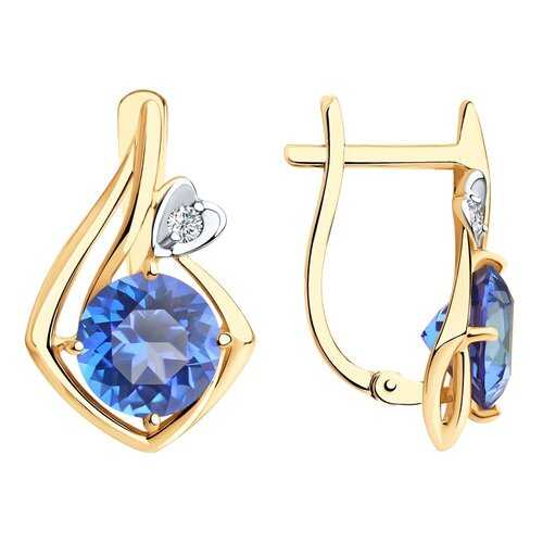 Серьги SOKOLOV из золота с топазами Swarovski и фианитами Swarovski 726204 в Залог успеха