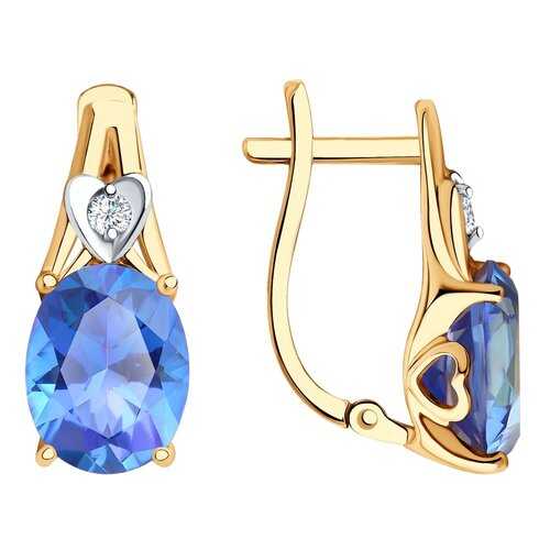 Серьги SOKOLOV из золота с топазами Swarovski и фианитами Swarovski 726823 в Залог успеха