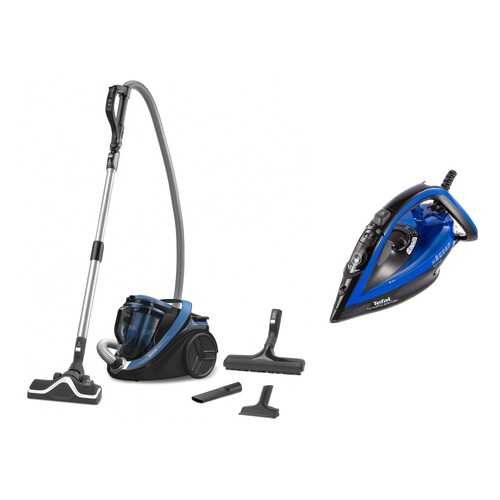 Пылесос Tefal Silence Force TW7621EA Blue+Утюг Tefal TurboPro Anti-Calc FV5648 Blue/Black в Залог успеха